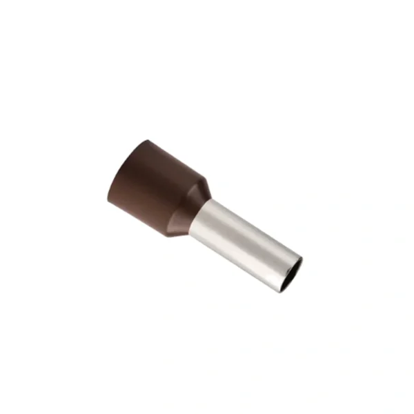 Ferrule aislado 10 mm² 8 AWG café E1018 (100 unidades)